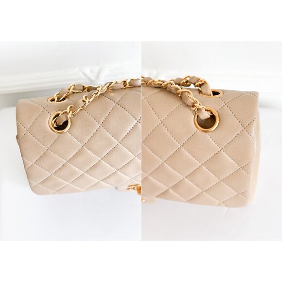 Chanel Double Flap Medium Bag Quilted Lambskin Beige - Picture 4 of 16